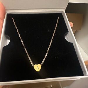 Letter A heart necklace